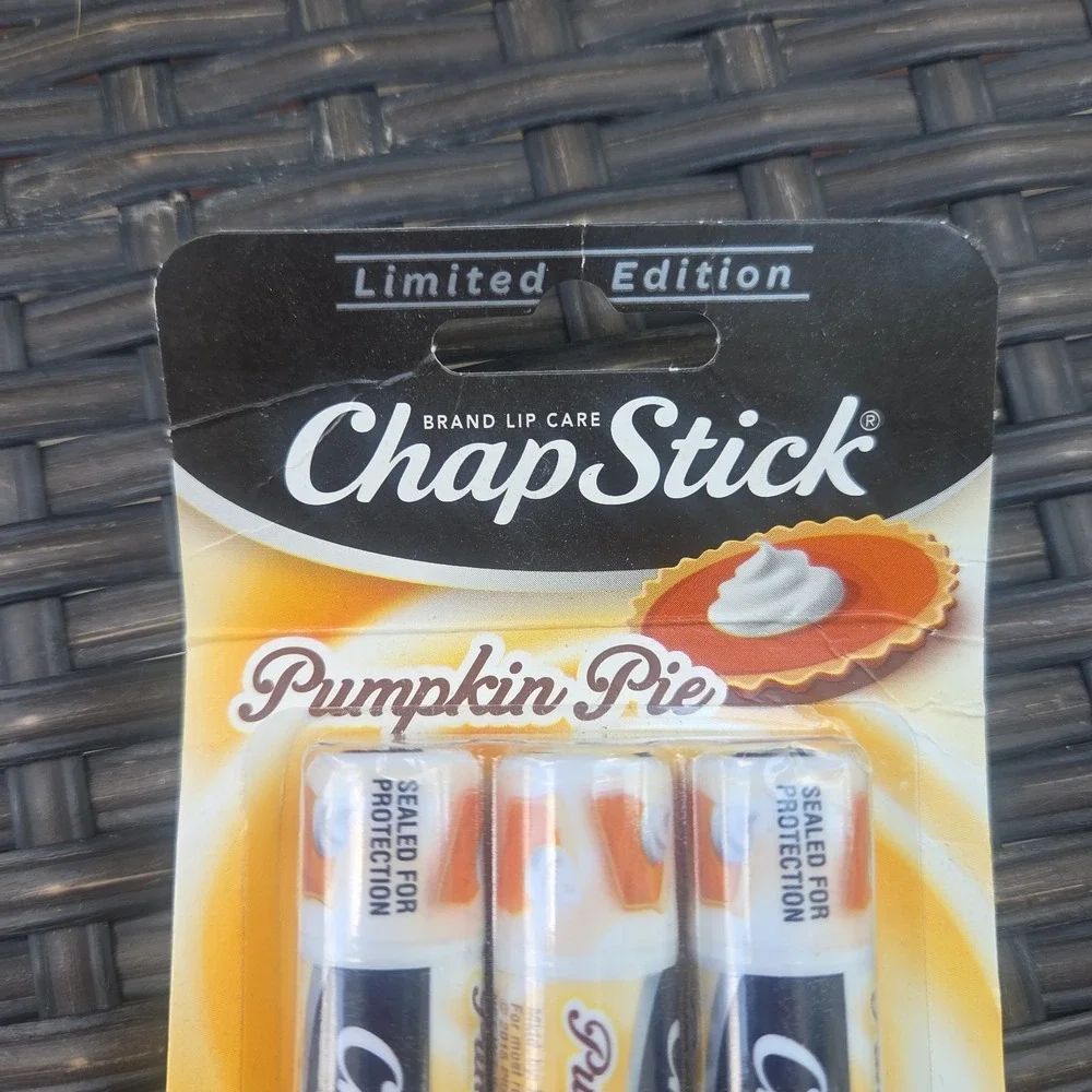 ChapStick Lip Balm Limited Edition Pumpkin Pie Spice Flavored Three Pack